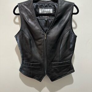 Pelle Studio Women's Sleek Black Leather Vest